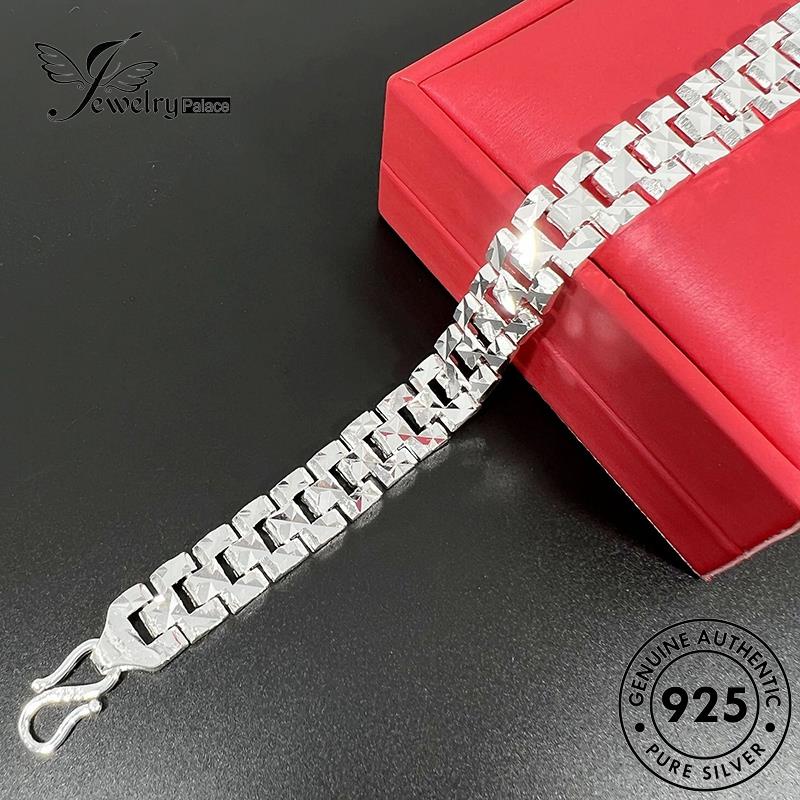 Jewelrypalace Gelang Kotak Kotak Perak Wanita Mobil Emas Asli925 B671
