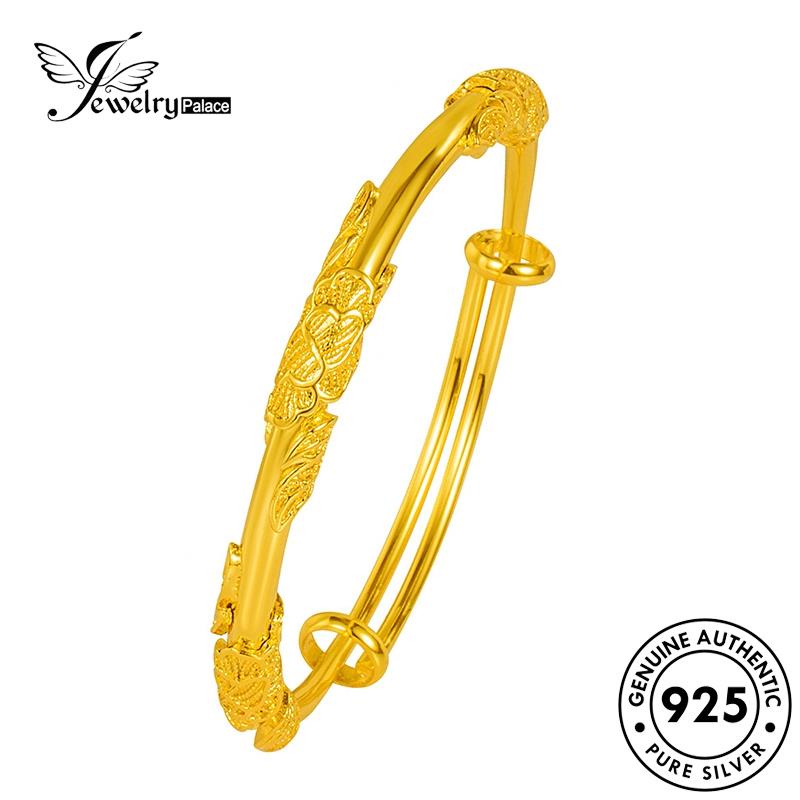 Jewelrypalace Pohon925 Perak Fashion Anggur Wanita Gelang Emas Asli B673