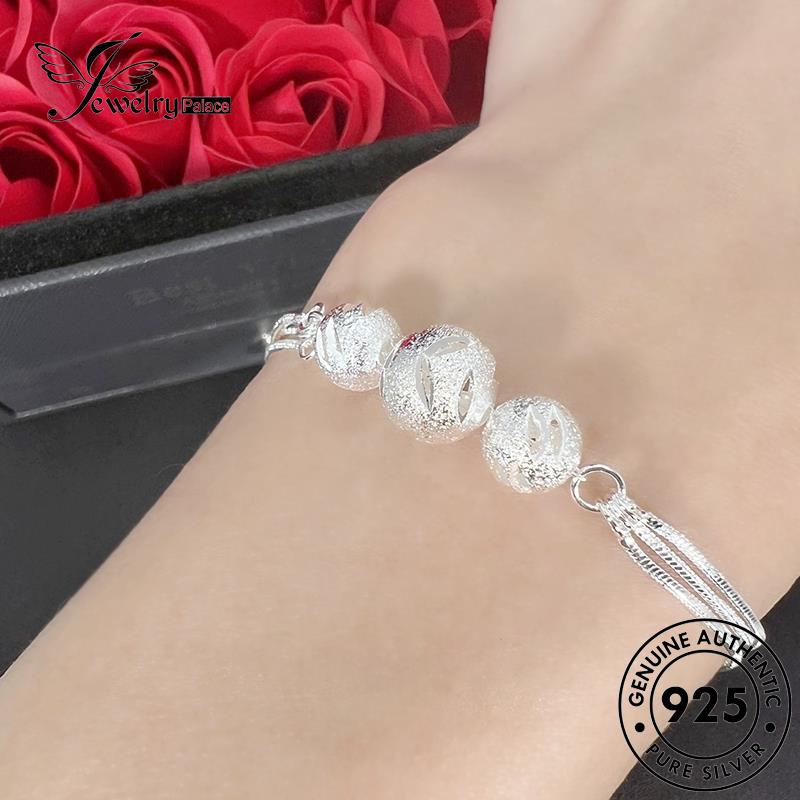 Jewelrypalace Perak925 Fashion Wanita Manik-Manik Frosted Gelang Asli B642