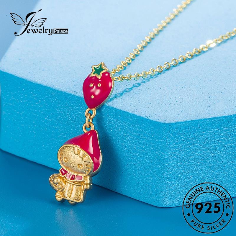 Jewelrypalace Perak Wanita Strawberry Asli Bayi925Kalung Lucu N1098