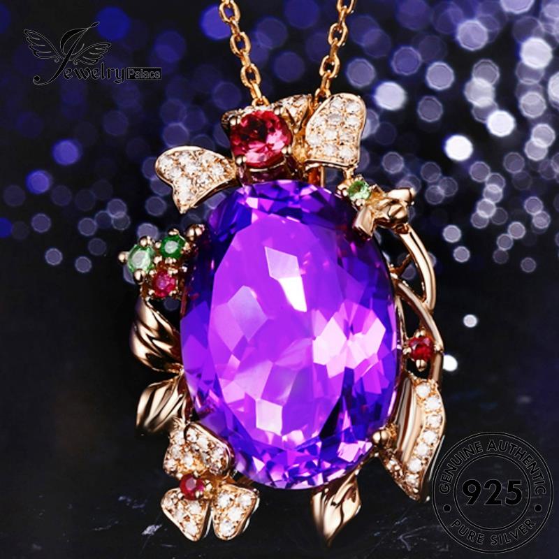 Jewelrypalace Bunga Wanita Asli Fashion Perak925 Kalung Amethyst N1103