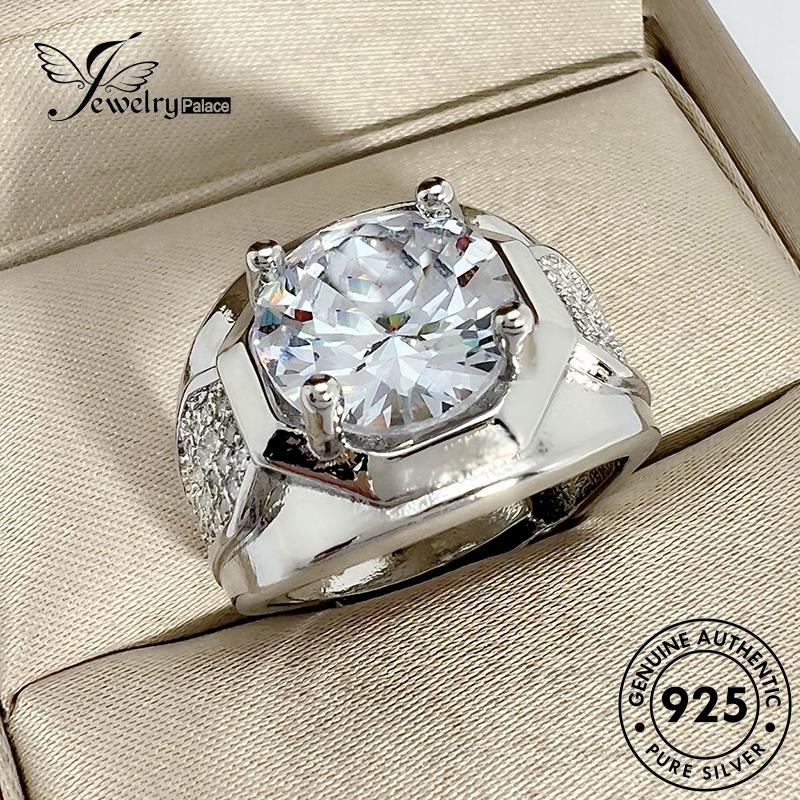 Tempat Perhiasan925 Moissanite Perak Mendominasi Berlian Pria Asli Rings R1713