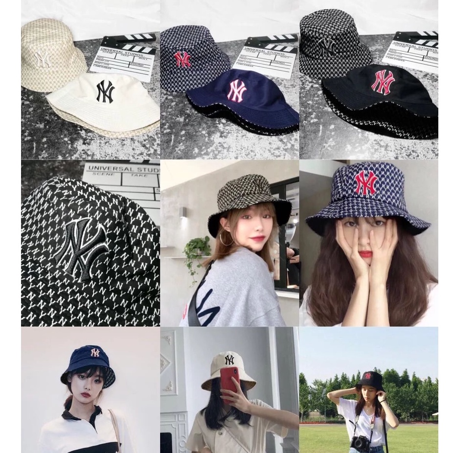 Topi bucket Bordir NY Wanita Fashion Tide Brand Pria fisherman hat High Quality couple trendy casual Pasangan bucket hat