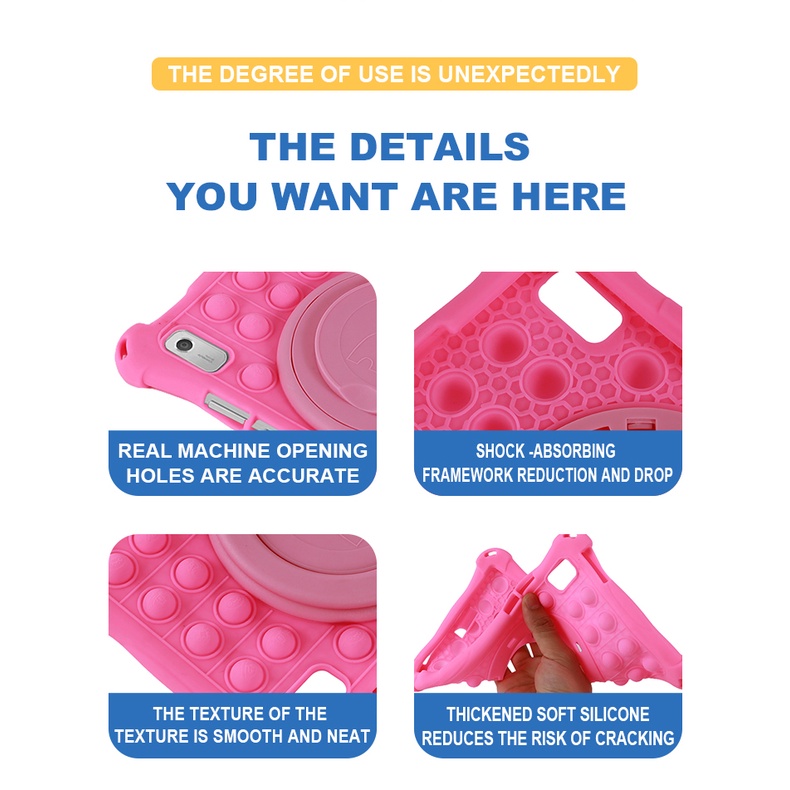 Untuk Lenovo Tab M9 (2022) 9.0 &quot;TB-310FU Tablet Pelindung Case360° Rotating Ring Stand Cover Fashion Silikon Lembut Pereda Stres Fidget Cube Toys Shell