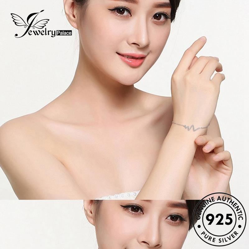 Jewelrypalace Gelang Berlian Kreatif Moissanite Elektrogram925 Wanita Love Perak Asli B67