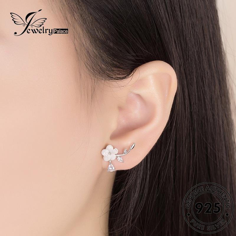 Jewelrypalace Anting Lucu Bunga Perak Tusuk Berlian Wanita Moissanite925 Asli E24