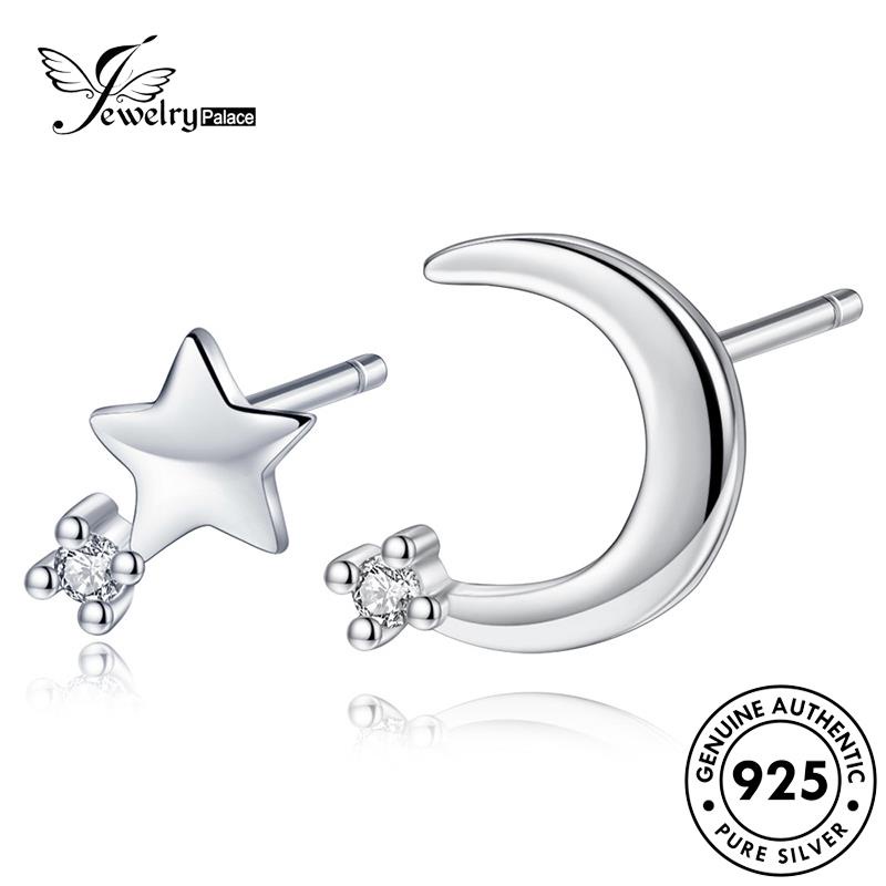 Jewelrypalace Asli925 Xingyue Anting Perak Stud Temperamen Wanita E46