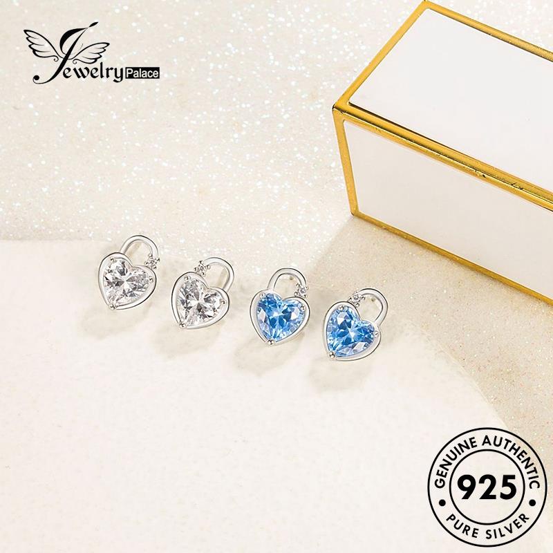 Jewelrypalace Temperamen Safir925 Perak Asli Anting Love Stud Wanita E210