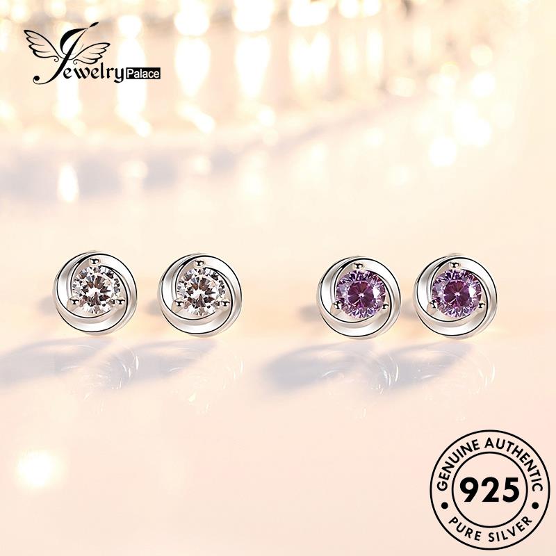 Jewelrypalace Stud Moissanite925 Berlian Wanita Fashion Anting Perak Asli Bunga E222