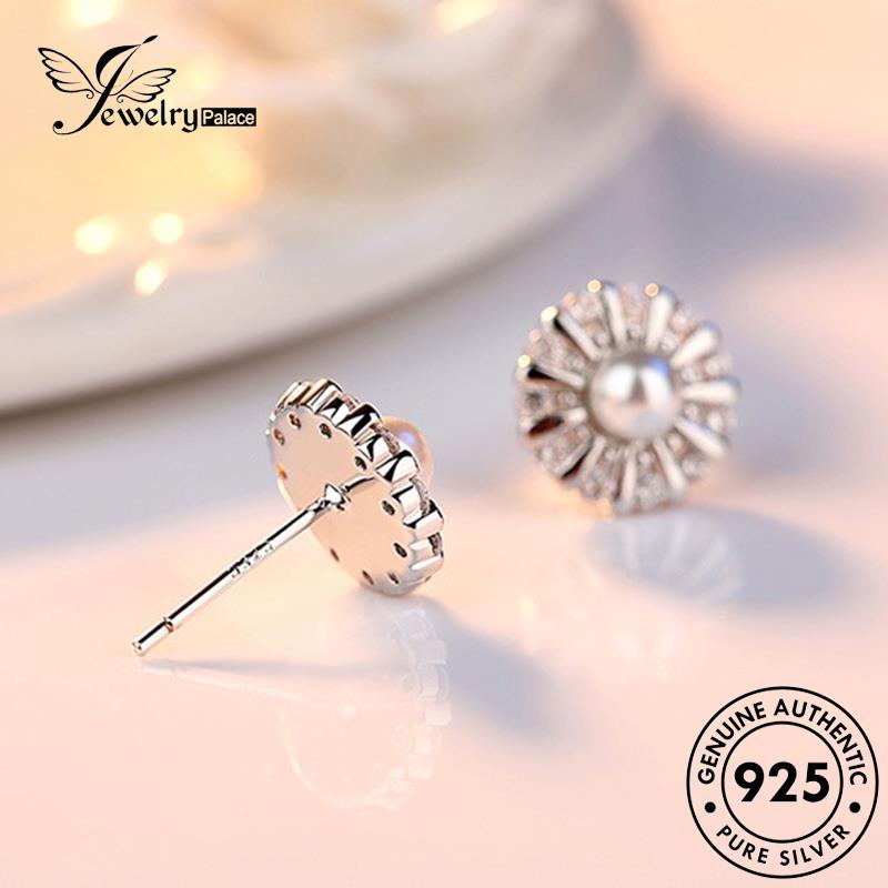 Jewelrypalace Perak Bunga Matahari Mutiara925 Anting Pribadi Asli Wanita Stud E229