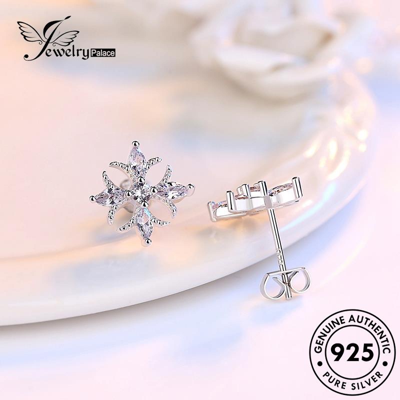 Jewelrypalace Perak Berlian Stud Wanita925 Moissanite Kepribadian Anting Lotus Asli E253