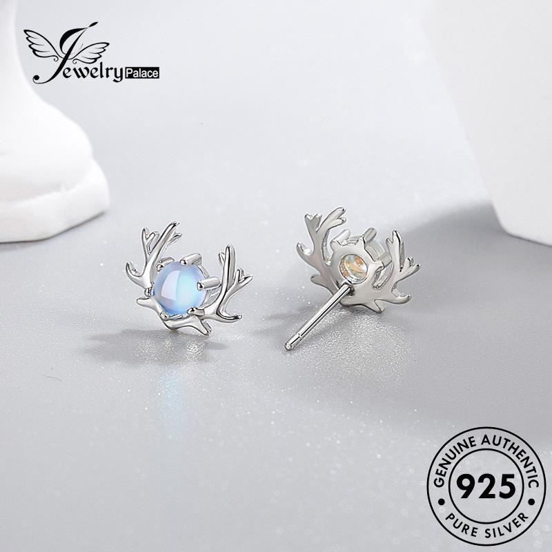 Jewelrypalace Wanita Kepribadian Asli Perak Moonstone925 Elk Stud Earrings E313