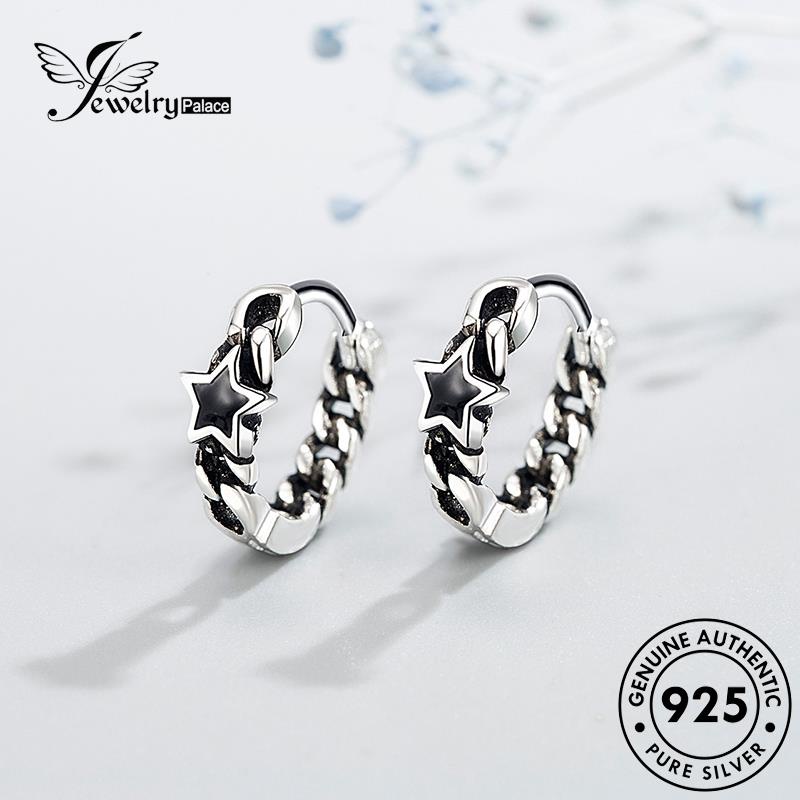 Jewelrypalace Star Hoop Anting Berujung Lima Asli Hollow925 Perak Wanita Keluar E408