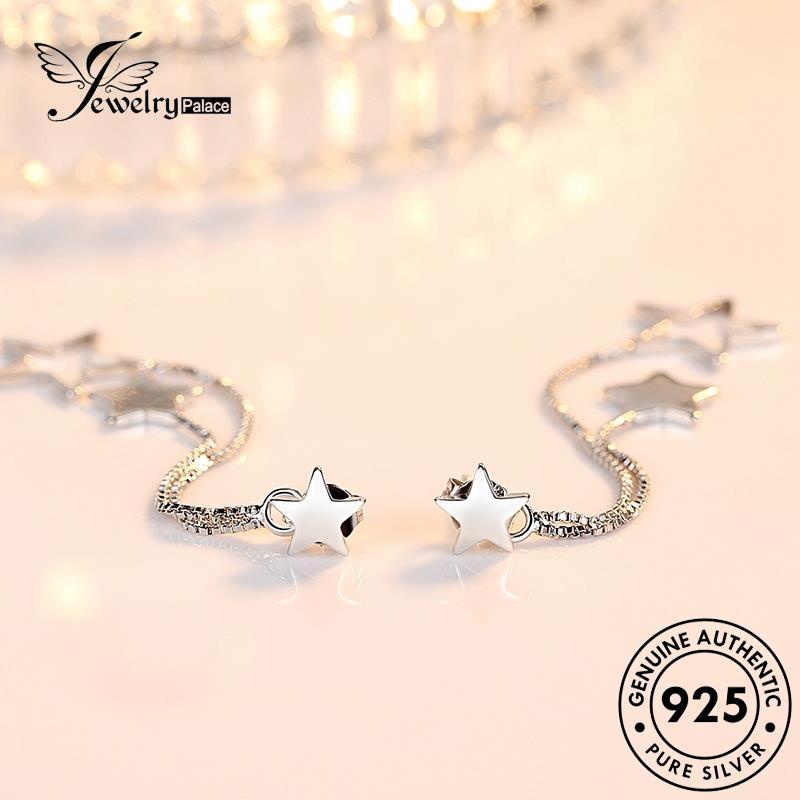 Jewelrypalace Stud925 Anting Fashion Perak Bintang Berujung Lima Asli Wanita E447