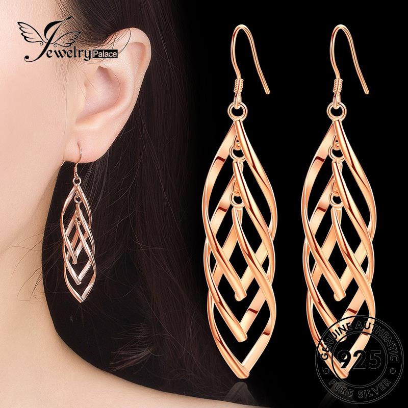 Jewelrypalace Anting Kait Emas Fashion Perak925 Gelombang Asli Wanita E451