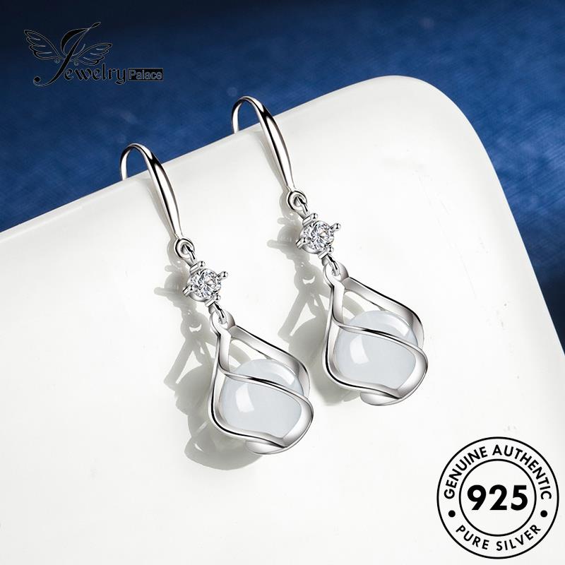 Jewelrypalace Anting Perak925 Asli Wanita Vintage Kait Opal E457