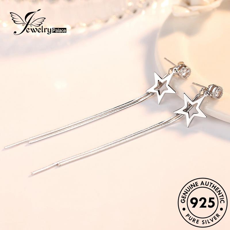 Jewelrypalace Anting Perak Wanita Berujung Lima925 Fashion Asli Giwang Bintang Stud E459