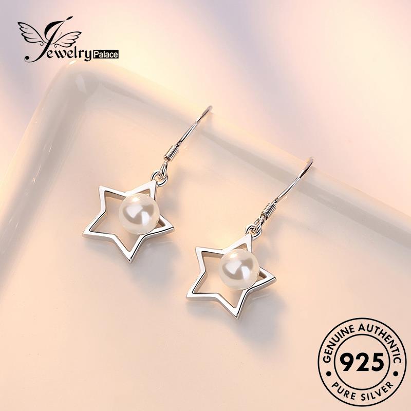 Jewelrypalace Bintang925 Asli Anting Perak Berujung Lima Wanita Kepribadian Kait Mutiara E497