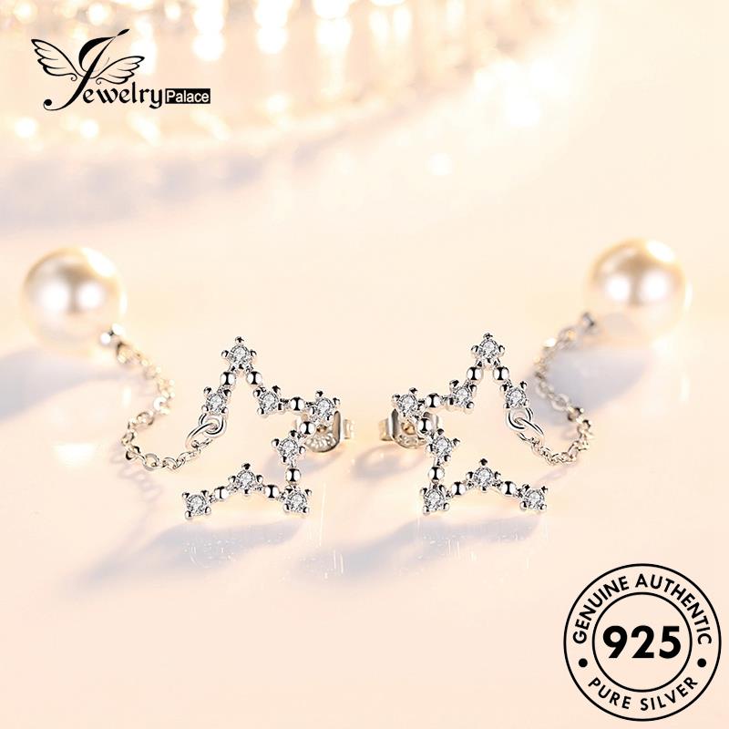 Perhiasanpalace Perak Mutiara Wanita925 Asli Simple Anting Stud Star E578