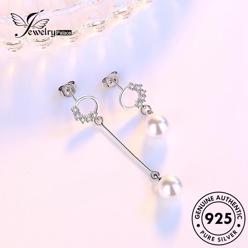 Jewelrypalace Jumbai Asli Stud Panjang Perak925 Anting Mutiara Wanita E591