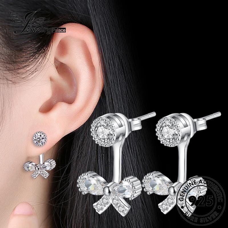 Jewelrypalace Anting925 Kupu Kupu Wanita Berlian Asli Stud Manis Perak Moissanite E598