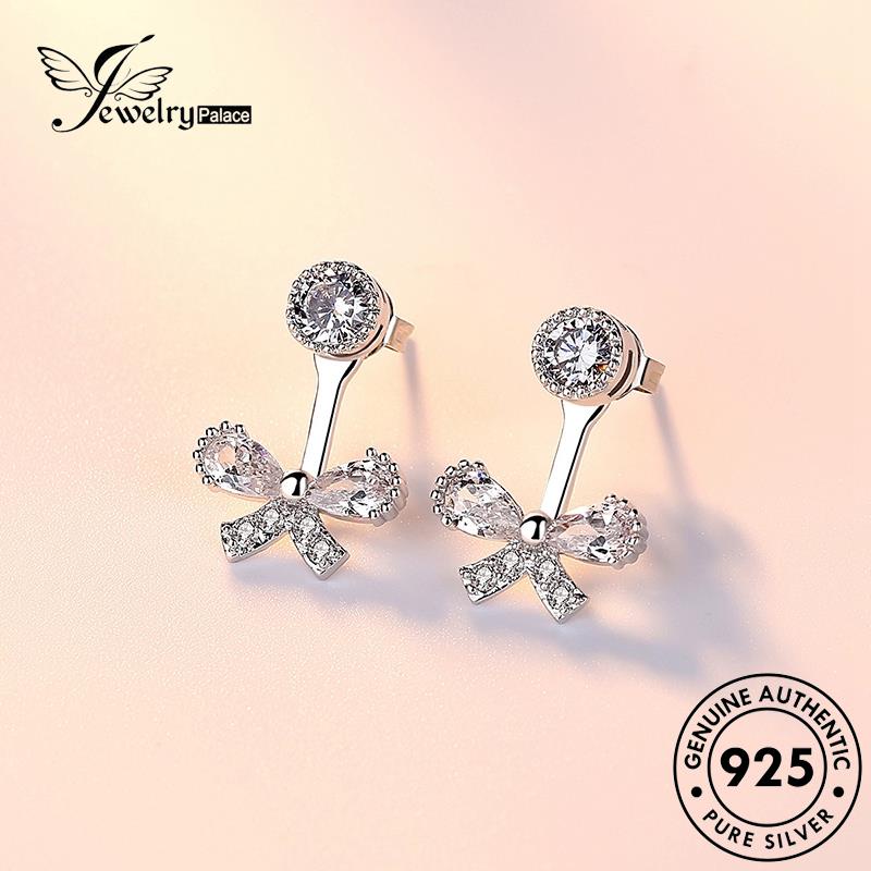 Jewelrypalace Anting925 Kupu Kupu Wanita Berlian Asli Stud Manis Perak Moissanite E598