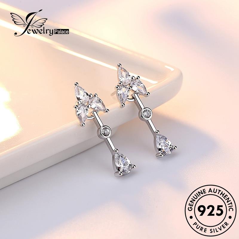 Jewelrypalace925wanita Droplet Berlian Anting Perak Moissanite Air Asli Temperamen Stud E607