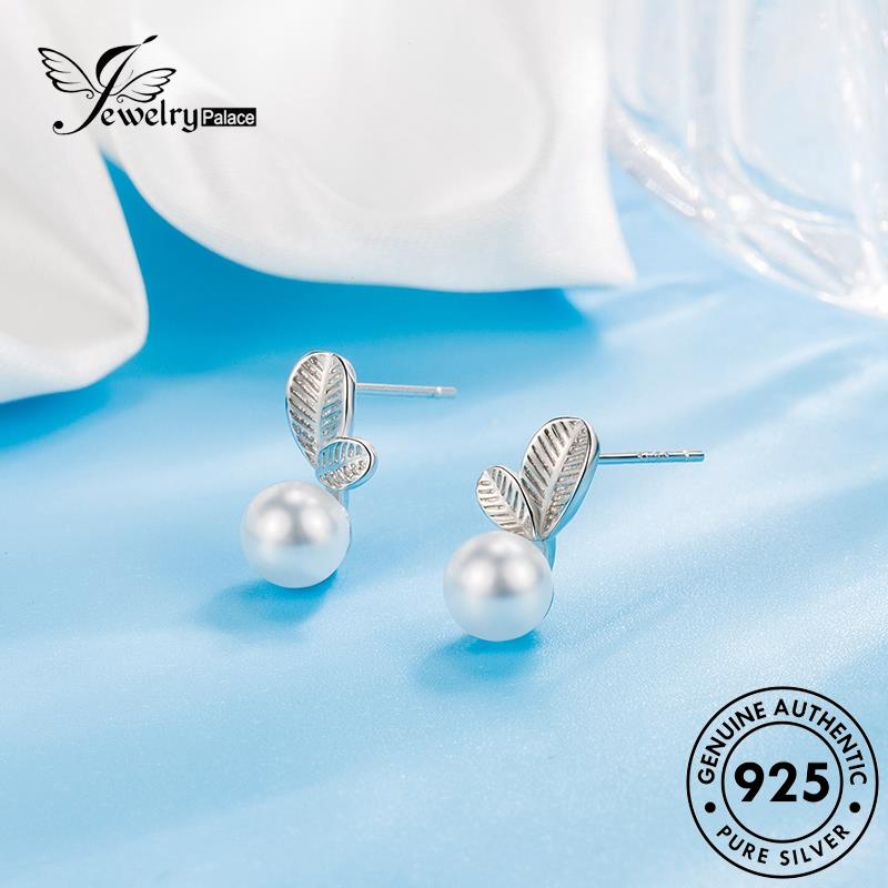 Jewelrypalace Mori Anting Tusuk Mutiara925Daun Wanita Perak Asli E700