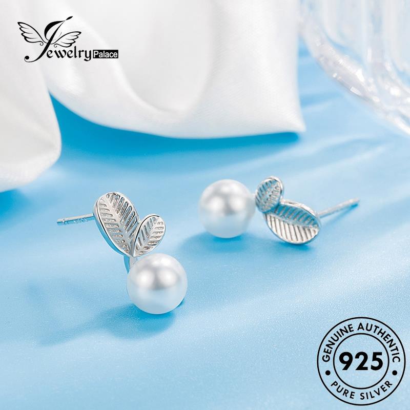 Jewelrypalace Mori Anting Tusuk Mutiara925Daun Wanita Perak Asli E700