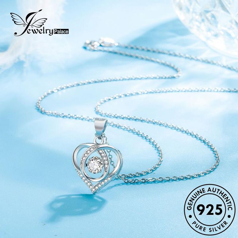 Jewelrypalace Asli Mewah Hati925 Wanita Silver Bentuk Ringan Kalung N196