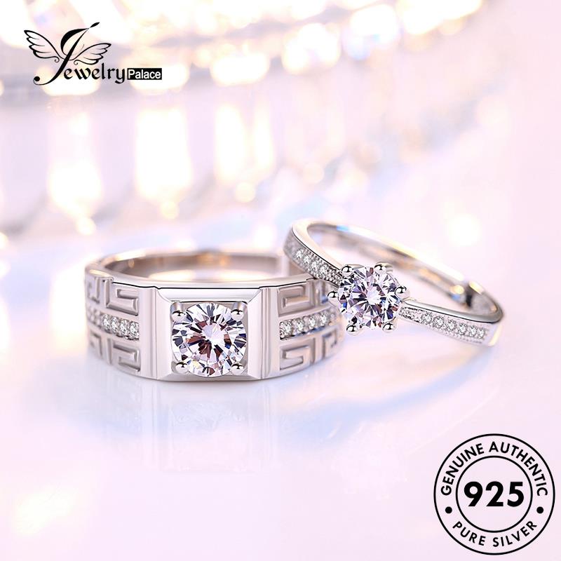 Jewelrypalace Perak925 Cincin Asli Fashion Moissanite Berlian Couple R47