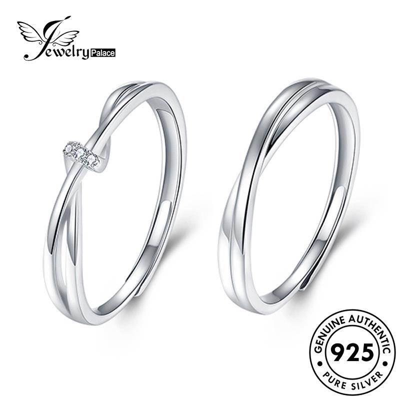 Jewelrypalace Cincin Couple Minimalis Perak Asli925 Mobius R96