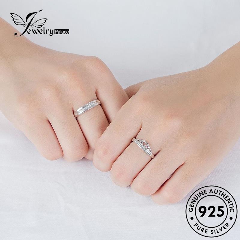 Jewelrypalace Asli Berlian925 Kepribadian Moissanite Pasangan Perak Rings R99