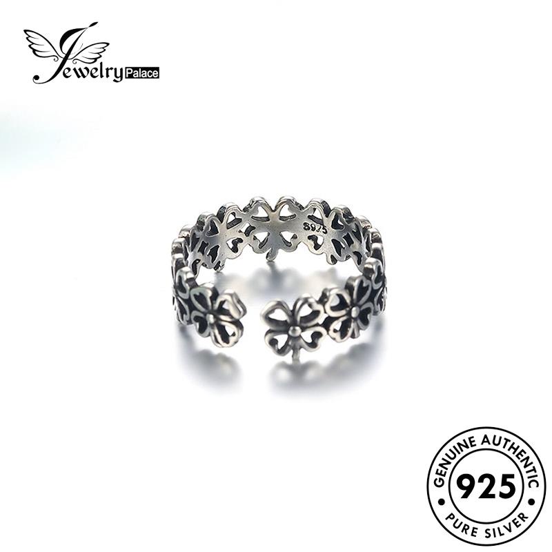Jewelrypalace Cincin Perak Asli Clover Vintage925 Wanita R213