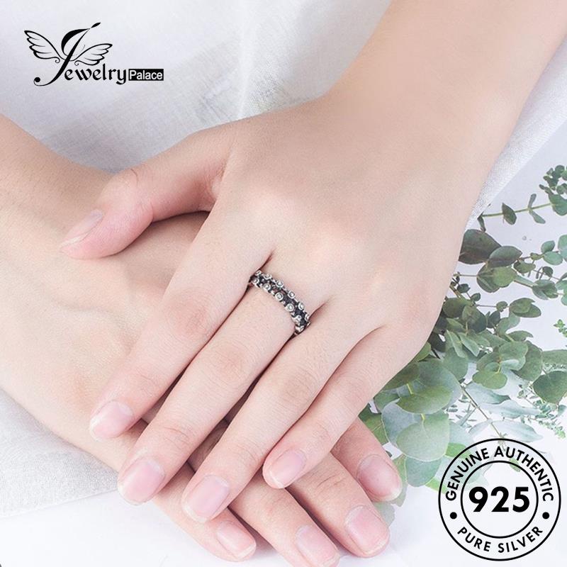 Tempat Perhiasan Wanita Retro Stars Rings Perak Asli925 R278