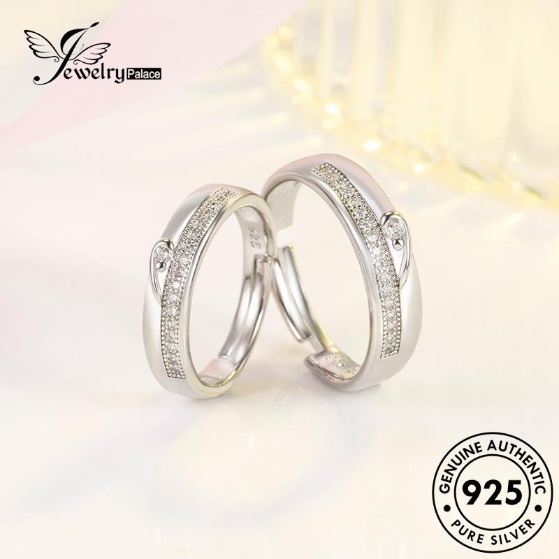 Jewelrypalace Moissanite Berlian Fashion925 Couple Asli Cincin Perak R308