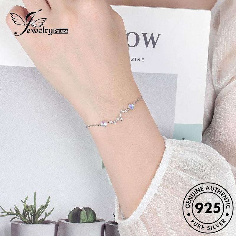 Perhiasantempat Set Opal Romantis Gayung925 Wanita Besar Asli Kalung Perak Emas S17