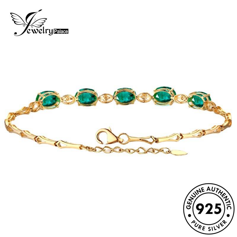 Jewelrypalace Creativity Gelang Perak Emerald Wanita Asli925 B84