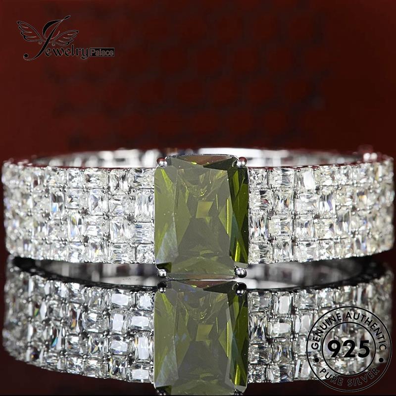 Tempat Perhiasan Wanita Emerald Asli Mewah Gelang Perak925 B306