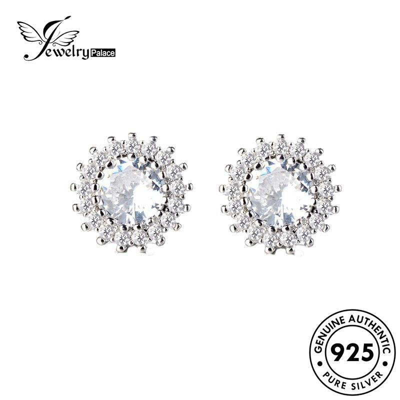 Jewelrypalace The Moissanite Perak925 Asli Berlian Anting Tusuk Wanita Bunga E518