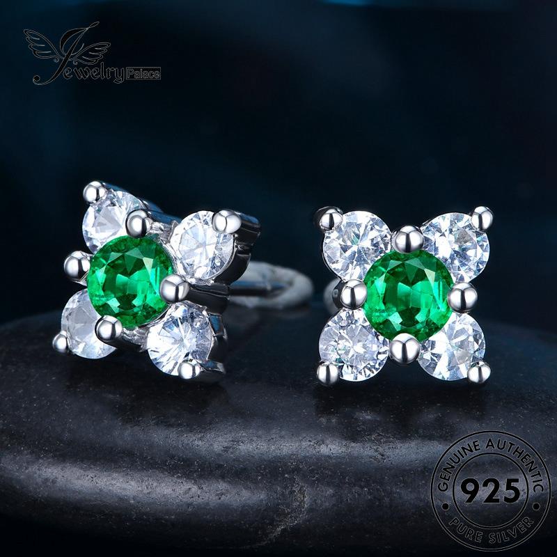 Jewelrypalace Bunga925 Anting Tusuk Wanita Asli Safir Perak The E607