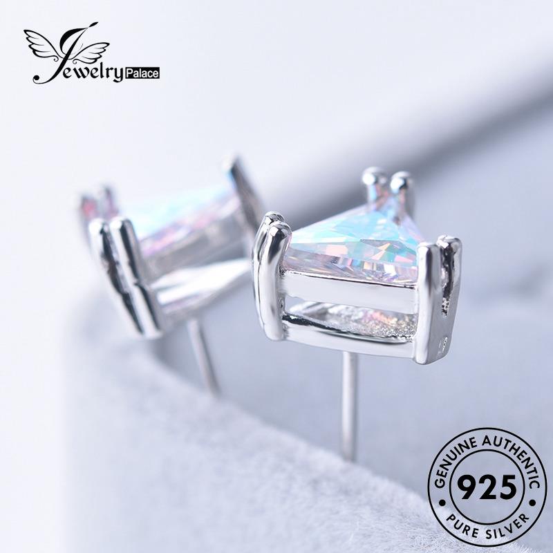 Jewelrypalace Anting Perak Moissanite Tusuk Wanita Square Berlian Asli925 E334