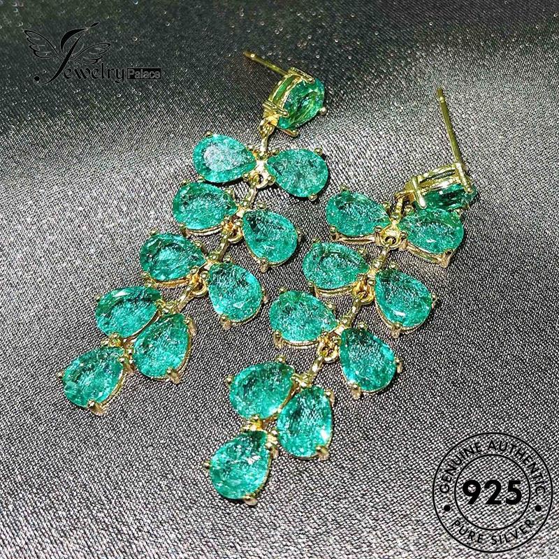 Jewelrypalace Anting Emas Anggur Wanita Emerald Asli925 Stud Es Perak E842