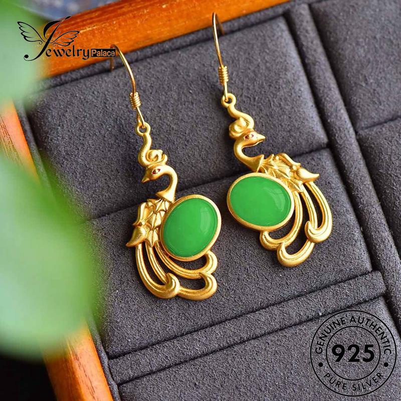 Jewelrypalace Anting Wanita Oval Perak Pengait Giok925 Asli E871