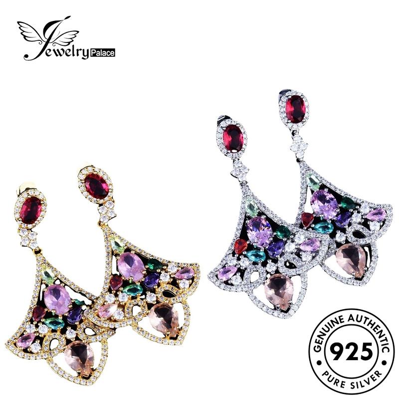 Jewelrypalace Sektor Wanita Emas Pink Anting Kristal Berlian Stud Perak925 Asli E838