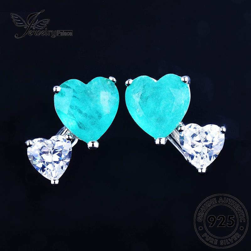 Jewelrypalace Berlian Wanita Perak Love Asli Moissanite Anting925 Stud E1079