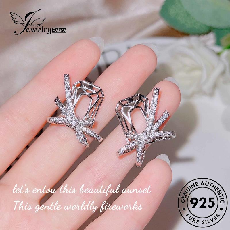 Jewelrypalace Stud Anting Perak Wanita Dasi Kupu925 Moissanite Berlian Asli E1147