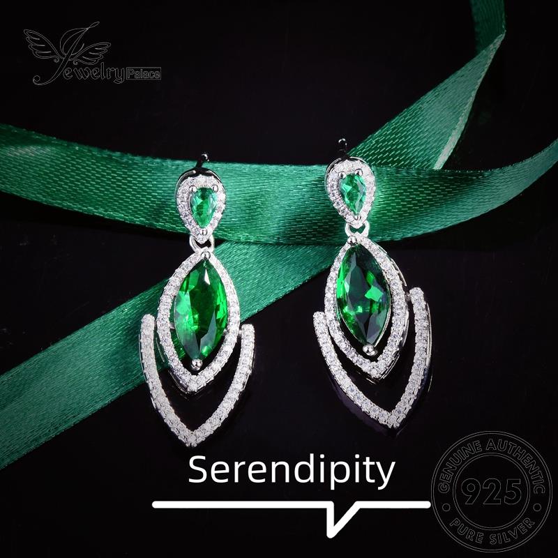 Jewelrypalace Emerald925 Stud Wanita Mata Perak Anting Kuda Asli E1195