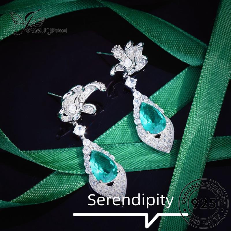 Jewelrypalace Stud Kaktus Wanita Anting Perak Asli925 Emerald E1196