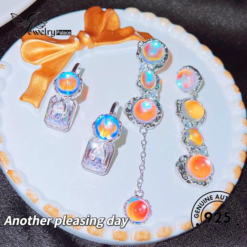 Jewelrypalace Anting Tusuk Wanita Perak Asli Moonstone Bulat925 E1200